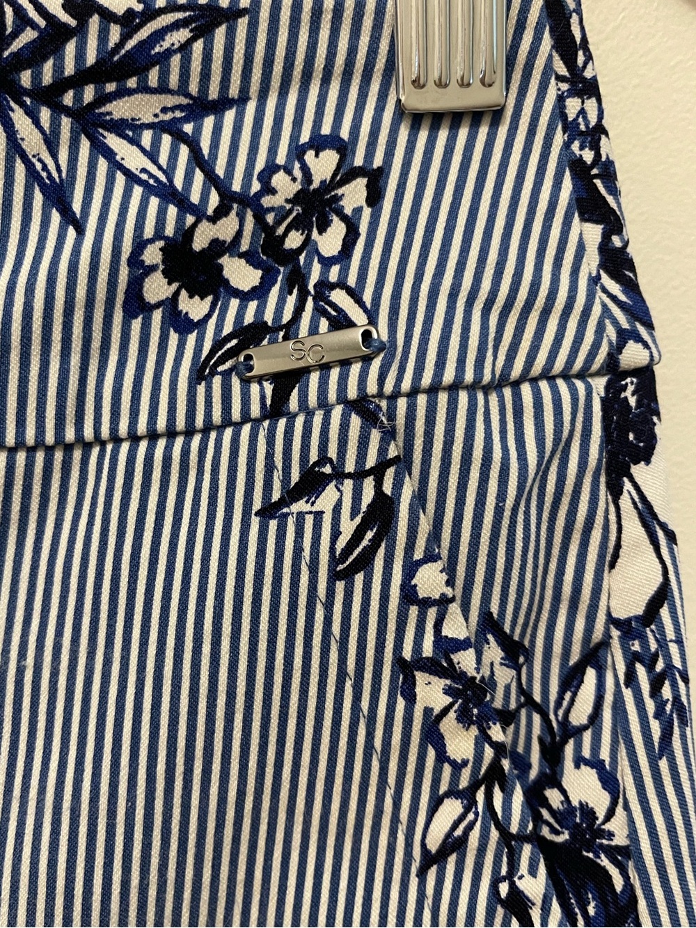 Striped Navy & White Floral Skort - Picture 3 of 8